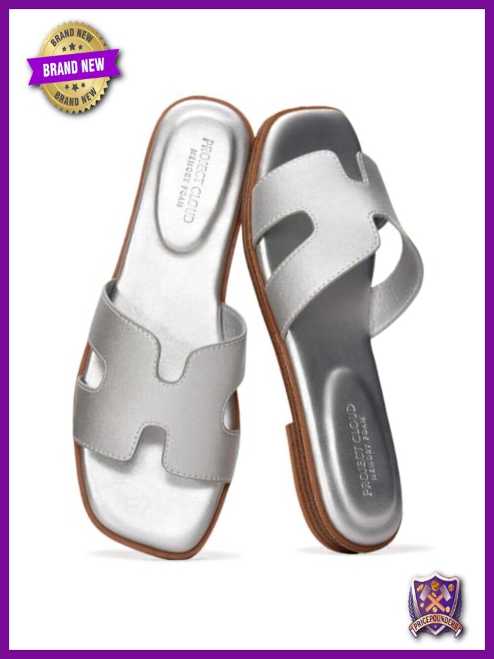 Genuine Leather Sandals for Women Memory Foam Insole Slide Mules